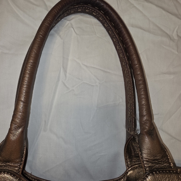 Cole Haan Metallic Bronze Leather Shoulder Bag - Picture 5 of 16